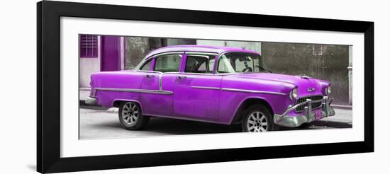 Cuba Fuerte Collection Panoramic - Purple Chevy-Philippe Hugonnard-Framed Photographic Print