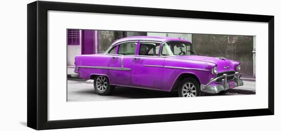 Cuba Fuerte Collection Panoramic - Purple Chevy-Philippe Hugonnard-Framed Photographic Print