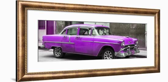 Cuba Fuerte Collection Panoramic - Purple Chevy-Philippe Hugonnard-Framed Photographic Print