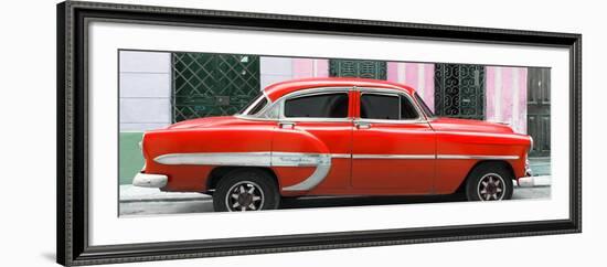 Cuba Fuerte Collection Panoramic - Red Bel Air Classic Car-Philippe Hugonnard-Framed Photographic Print