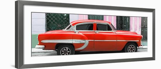 Cuba Fuerte Collection Panoramic - Red Bel Air Classic Car-Philippe Hugonnard-Framed Photographic Print
