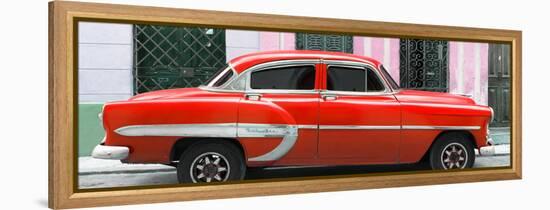 Cuba Fuerte Collection Panoramic - Red Bel Air Classic Car-Philippe Hugonnard-Framed Stretched Canvas