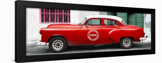 Cuba Fuerte Collection Panoramic - Red Pontiac 1953 Original Classic Car-Philippe Hugonnard-Framed Photographic Print