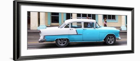 Cuba Fuerte Collection Panoramic - Skyblue Vintage Car-Philippe Hugonnard-Framed Photographic Print