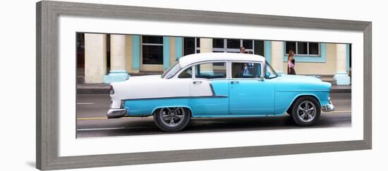 Cuba Fuerte Collection Panoramic - Skyblue Vintage Car-Philippe Hugonnard-Framed Photographic Print