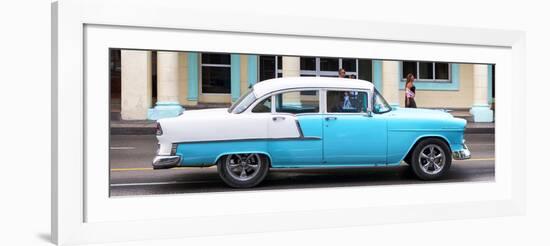 Cuba Fuerte Collection Panoramic - Skyblue Vintage Car-Philippe Hugonnard-Framed Photographic Print