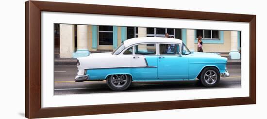 Cuba Fuerte Collection Panoramic - Skyblue Vintage Car-Philippe Hugonnard-Framed Photographic Print