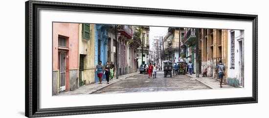 Cuba Fuerte Collection Panoramic - Street Scene in Havana II-Philippe Hugonnard-Framed Photographic Print