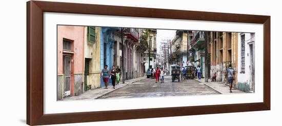 Cuba Fuerte Collection Panoramic - Street Scene in Havana II-Philippe Hugonnard-Framed Photographic Print