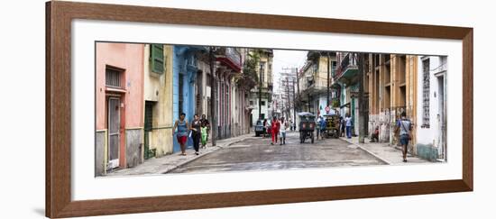 Cuba Fuerte Collection Panoramic - Street Scene in Havana II-Philippe Hugonnard-Framed Photographic Print