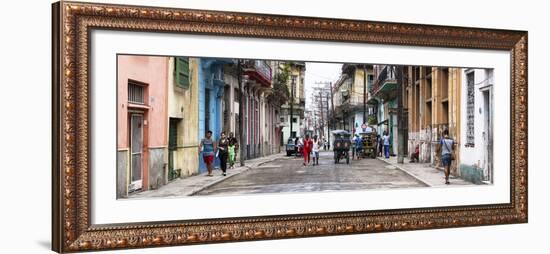 Cuba Fuerte Collection Panoramic - Street Scene in Havana II-Philippe Hugonnard-Framed Photographic Print