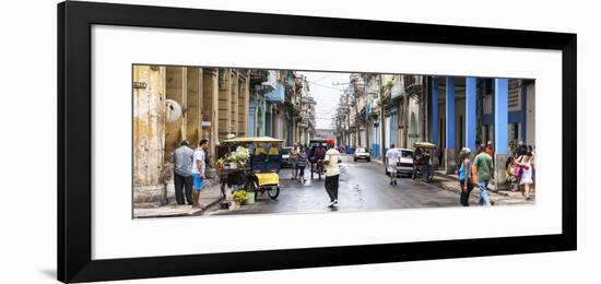 Cuba Fuerte Collection Panoramic - Street Scene in Havana-Philippe Hugonnard-Framed Photographic Print