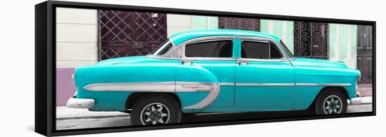 Cuba Fuerte Collection Panoramic - Turquoise Bel Air Classic Car-Philippe Hugonnard-Framed Stretched Canvas