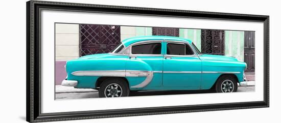 Cuba Fuerte Collection Panoramic - Turquoise Bel Air Classic Car-Philippe Hugonnard-Framed Photographic Print