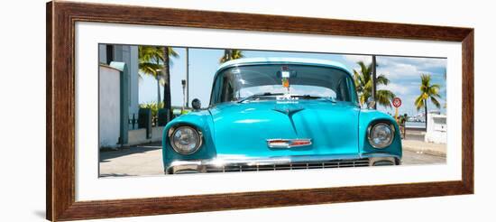 Cuba Fuerte Collection Panoramic - Turquoise Chevy-Philippe Hugonnard-Framed Photographic Print