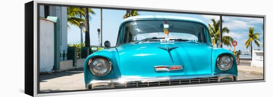 Cuba Fuerte Collection Panoramic - Turquoise Chevy-Philippe Hugonnard-Framed Stretched Canvas