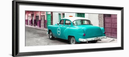 Cuba Fuerte Collection Panoramic - Turquoise Taxi Pontiac 1953-Philippe Hugonnard-Framed Photographic Print