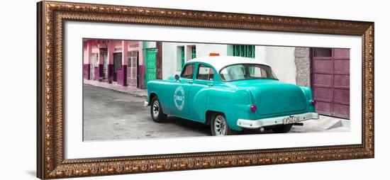 Cuba Fuerte Collection Panoramic - Turquoise Taxi Pontiac 1953-Philippe Hugonnard-Framed Photographic Print