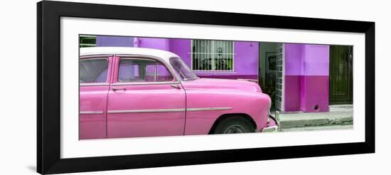 Cuba Fuerte Collection Panoramic - Vintage Pink Car of Havana-Philippe Hugonnard-Framed Photographic Print