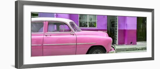 Cuba Fuerte Collection Panoramic - Vintage Pink Car of Havana-Philippe Hugonnard-Framed Photographic Print