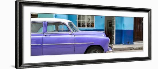 Cuba Fuerte Collection Panoramic - Vintage Purple Car of Havana-Philippe Hugonnard-Framed Photographic Print