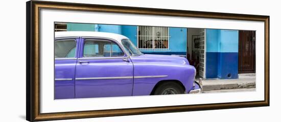 Cuba Fuerte Collection Panoramic - Vintage Purple Car of Havana-Philippe Hugonnard-Framed Photographic Print
