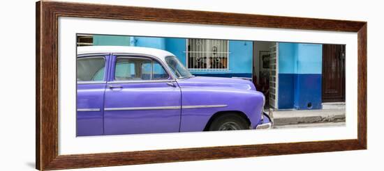 Cuba Fuerte Collection Panoramic - Vintage Purple Car of Havana-Philippe Hugonnard-Framed Photographic Print