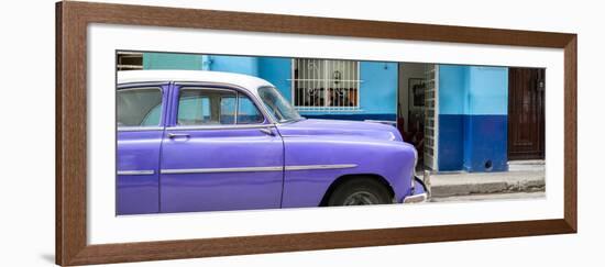 Cuba Fuerte Collection Panoramic - Vintage Purple Car of Havana-Philippe Hugonnard-Framed Photographic Print