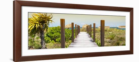 Cuba Fuerte Collection Panoramic - Wild Beach Jetty at Sunset-Philippe Hugonnard-Framed Photographic Print