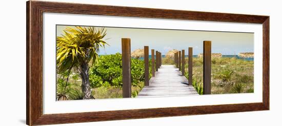 Cuba Fuerte Collection Panoramic - Wild Beach Jetty at Sunset-Philippe Hugonnard-Framed Photographic Print