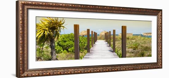 Cuba Fuerte Collection Panoramic - Wild Beach Jetty at Sunset-Philippe Hugonnard-Framed Photographic Print