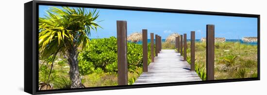 Cuba Fuerte Collection Panoramic - Wooden Jetty on the Beach-Philippe Hugonnard-Framed Stretched Canvas