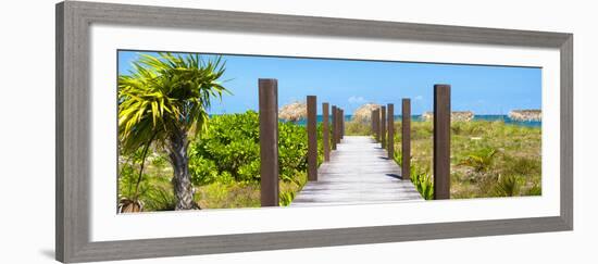 Cuba Fuerte Collection Panoramic - Wooden Jetty on the Beach-Philippe Hugonnard-Framed Photographic Print