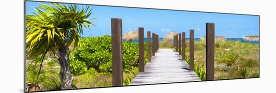 Cuba Fuerte Collection Panoramic - Wooden Jetty on the Beach-Philippe Hugonnard-Mounted Photographic Print