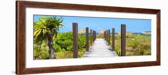 Cuba Fuerte Collection Panoramic - Wooden Jetty on the Beach-Philippe Hugonnard-Framed Photographic Print