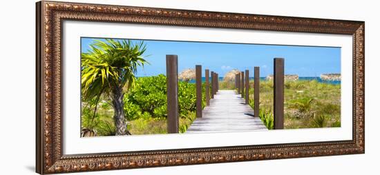 Cuba Fuerte Collection Panoramic - Wooden Jetty on the Beach-Philippe Hugonnard-Framed Photographic Print