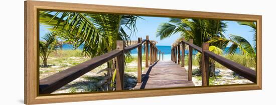 Cuba Fuerte Collection Panoramic - Wooden Jetty on the Beach-Philippe Hugonnard-Framed Stretched Canvas