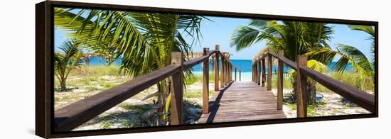 Cuba Fuerte Collection Panoramic - Wooden Jetty on the Beach-Philippe Hugonnard-Framed Stretched Canvas