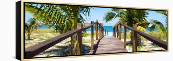Cuba Fuerte Collection Panoramic - Wooden Jetty on the Beach-Philippe Hugonnard-Framed Stretched Canvas