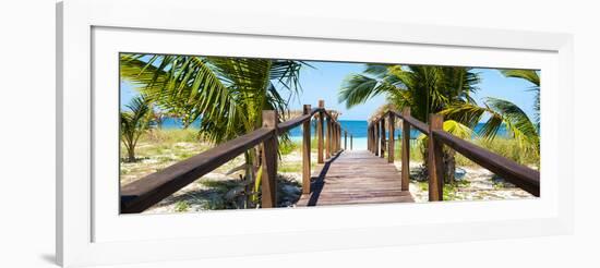 Cuba Fuerte Collection Panoramic - Wooden Jetty on the Beach-Philippe Hugonnard-Framed Photographic Print