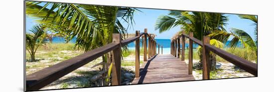 Cuba Fuerte Collection Panoramic - Wooden Jetty on the Beach-Philippe Hugonnard-Mounted Photographic Print