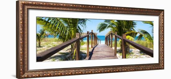 Cuba Fuerte Collection Panoramic - Wooden Jetty on the Beach-Philippe Hugonnard-Framed Photographic Print