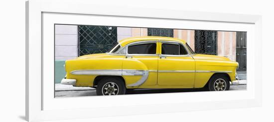 Cuba Fuerte Collection Panoramic - Yellow Bel Air Classic Car-Philippe Hugonnard-Framed Photographic Print