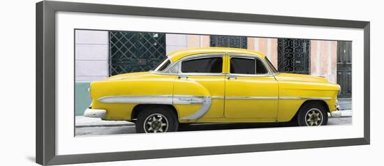 Cuba Fuerte Collection Panoramic - Yellow Bel Air Classic Car-Philippe Hugonnard-Framed Photographic Print