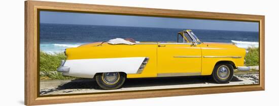 Cuba Fuerte Collection Panoramic - Yellow Cabriolet Car-Philippe Hugonnard-Framed Stretched Canvas