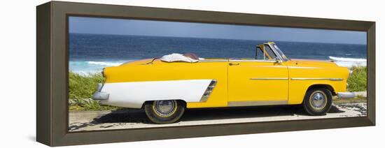 Cuba Fuerte Collection Panoramic - Yellow Cabriolet Car-Philippe Hugonnard-Framed Stretched Canvas