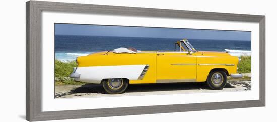 Cuba Fuerte Collection Panoramic - Yellow Cabriolet Car-Philippe Hugonnard-Framed Photographic Print