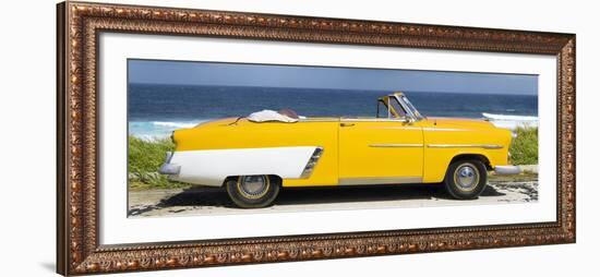 Cuba Fuerte Collection Panoramic - Yellow Cabriolet Car-Philippe Hugonnard-Framed Photographic Print