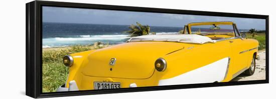 Cuba Fuerte Collection Panoramic - Yellow Cabriolet Classic Car-Philippe Hugonnard-Framed Stretched Canvas