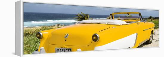 Cuba Fuerte Collection Panoramic - Yellow Cabriolet Classic Car-Philippe Hugonnard-Framed Stretched Canvas